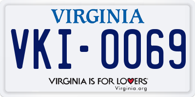 VA license plate VKI0069