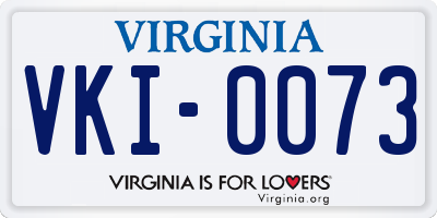 VA license plate VKI0073