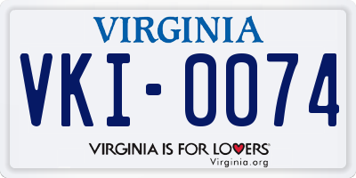VA license plate VKI0074