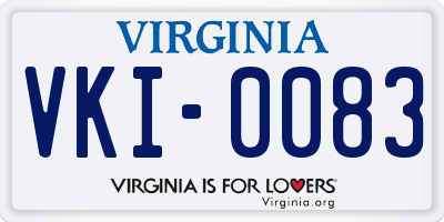 VA license plate VKI0083