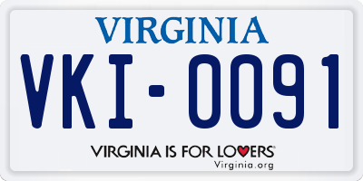 VA license plate VKI0091
