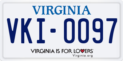 VA license plate VKI0097