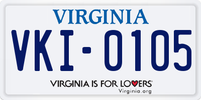 VA license plate VKI0105