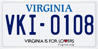 VA license plate VKI0108