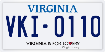 VA license plate VKI0110