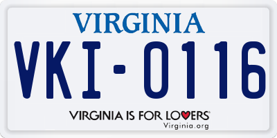 VA license plate VKI0116