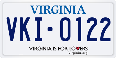 VA license plate VKI0122