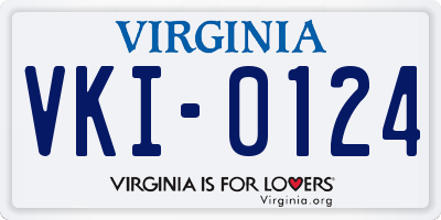 VA license plate VKI0124
