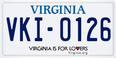 VA license plate VKI0126
