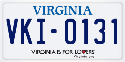 VA license plate VKI0131