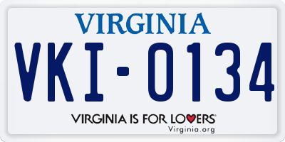 VA license plate VKI0134