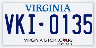 VA license plate VKI0135