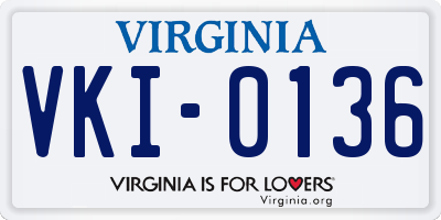 VA license plate VKI0136