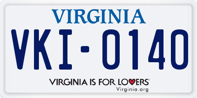VA license plate VKI0140