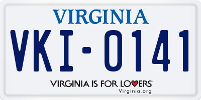VA license plate VKI0141