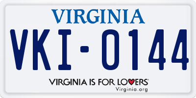 VA license plate VKI0144