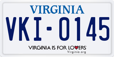 VA license plate VKI0145