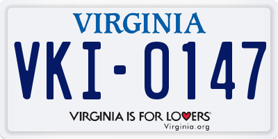 VA license plate VKI0147