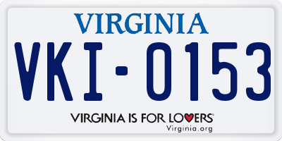 VA license plate VKI0153