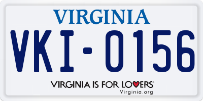 VA license plate VKI0156