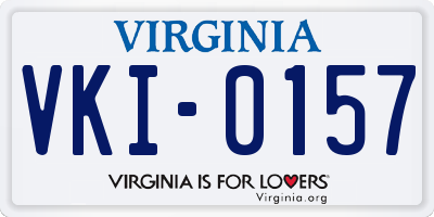 VA license plate VKI0157