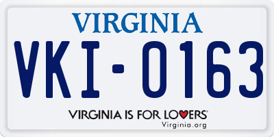 VA license plate VKI0163