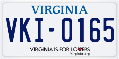 VA license plate VKI0165