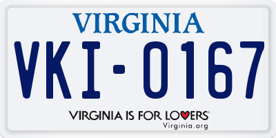VA license plate VKI0167