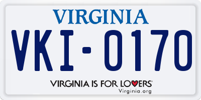 VA license plate VKI0170