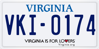VA license plate VKI0174