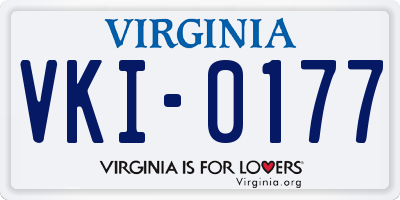 VA license plate VKI0177
