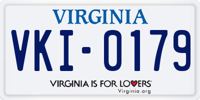VA license plate VKI0179
