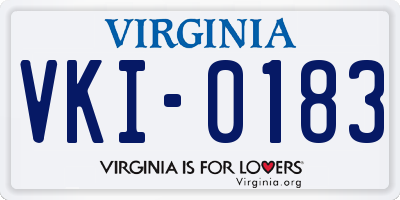 VA license plate VKI0183