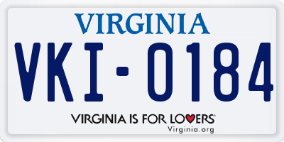 VA license plate VKI0184