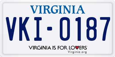 VA license plate VKI0187
