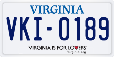 VA license plate VKI0189