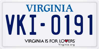 VA license plate VKI0191