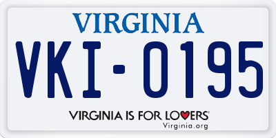 VA license plate VKI0195