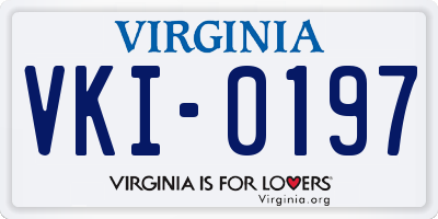 VA license plate VKI0197