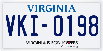 VA license plate VKI0198