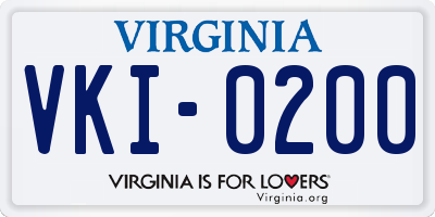 VA license plate VKI0200