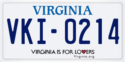 VA license plate VKI0214