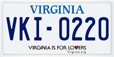VA license plate VKI0220