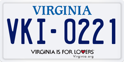 VA license plate VKI0221