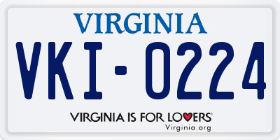 VA license plate VKI0224