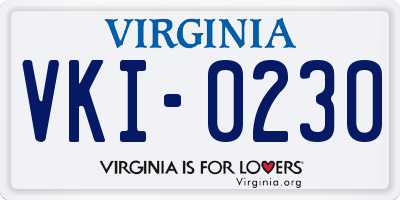 VA license plate VKI0230