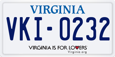 VA license plate VKI0232