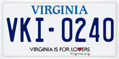 VA license plate VKI0240