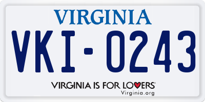VA license plate VKI0243