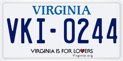 VA license plate VKI0244